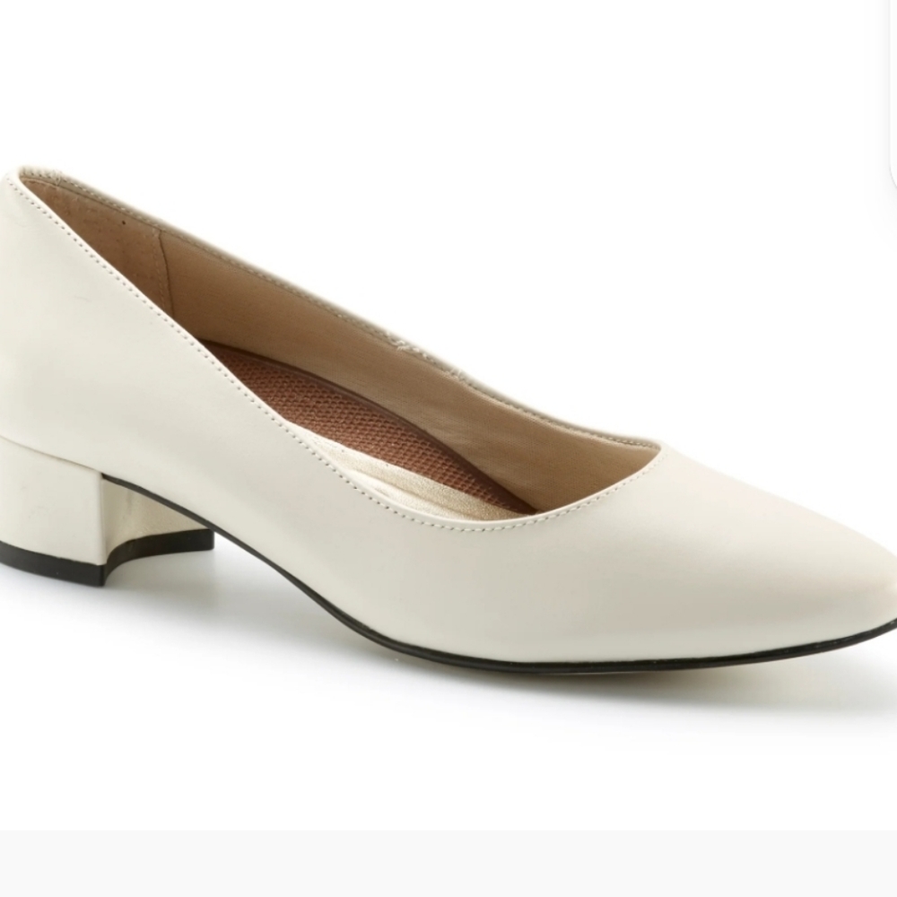 New walking cradles heidi bone leather pump shoes sz 7 narrow women's
